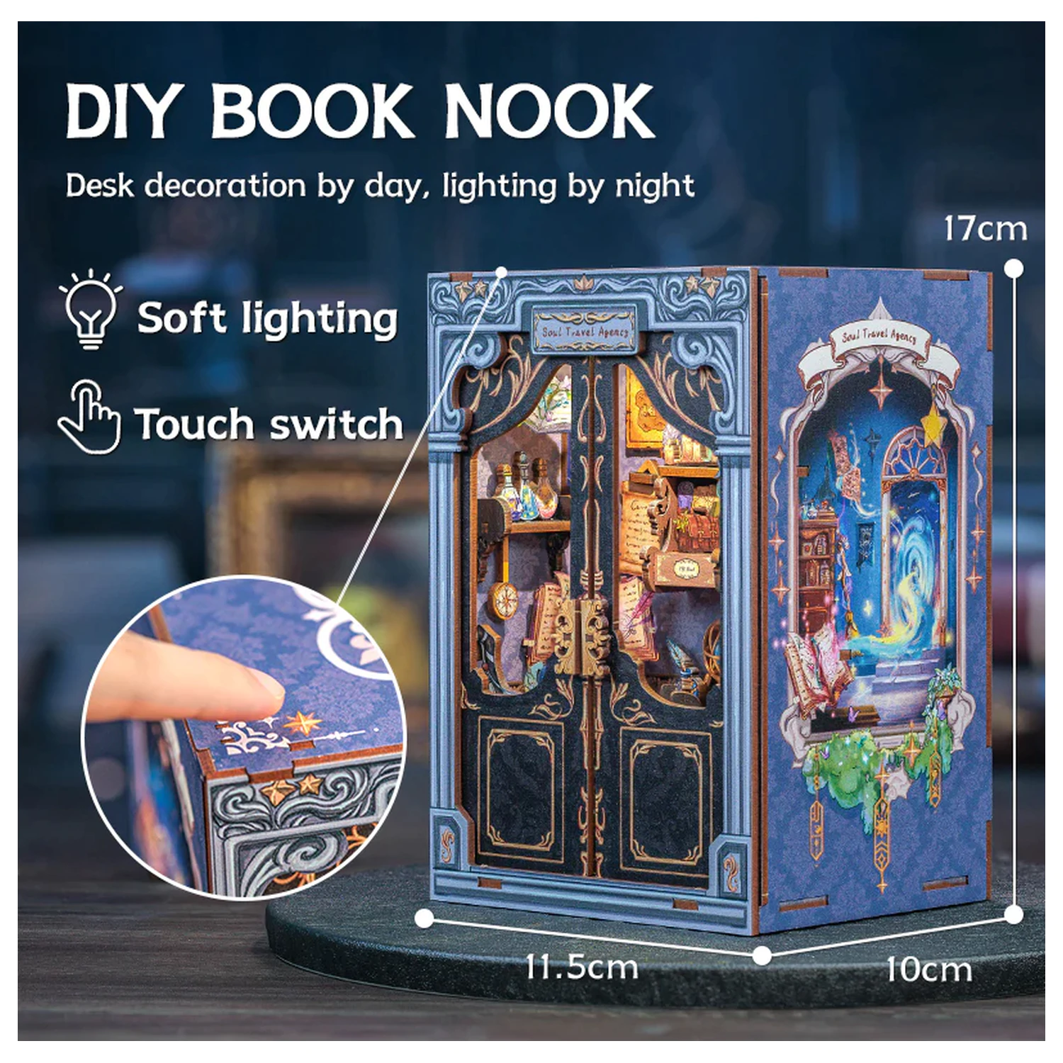 MINIATURE HOUSE DIY Soul Travel Agency 97 kos + LED svetlobni konstrukcijski set fotografija izdelka