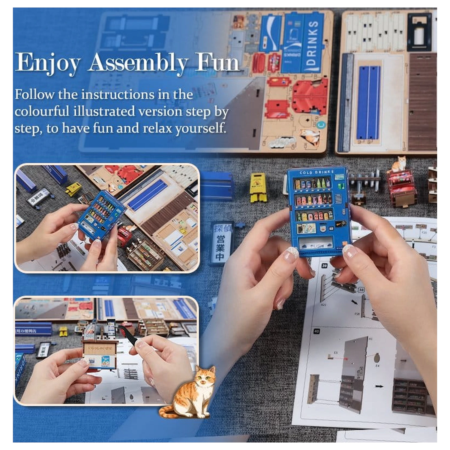 Komplet za sestavo modela miniaturne hiše Beika-cho Convenience Store 22 x 15 cm fotografija izdelka