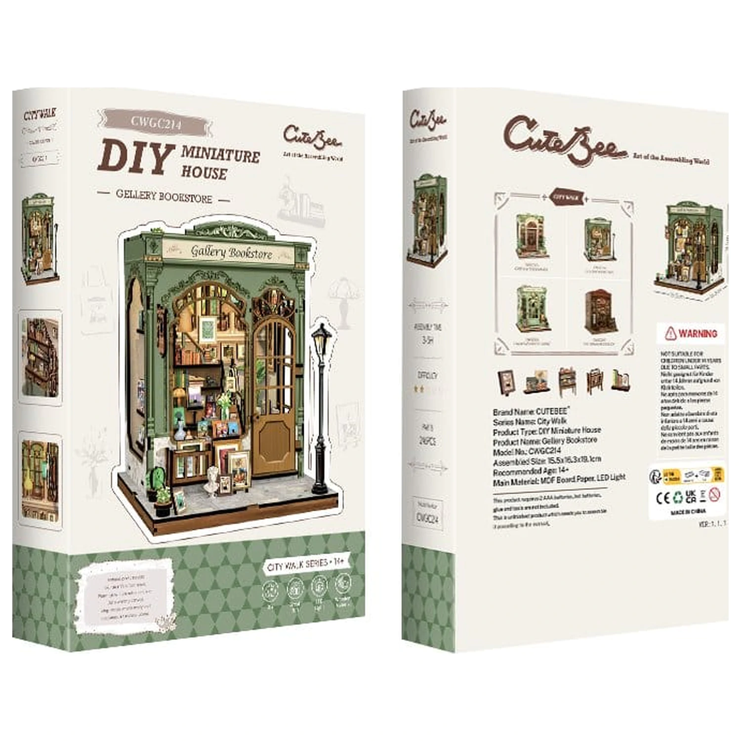 Komplet za sestavo modela miniaturne hiše Gallery Bookstore 20 x 16 cm fotografija izdelka