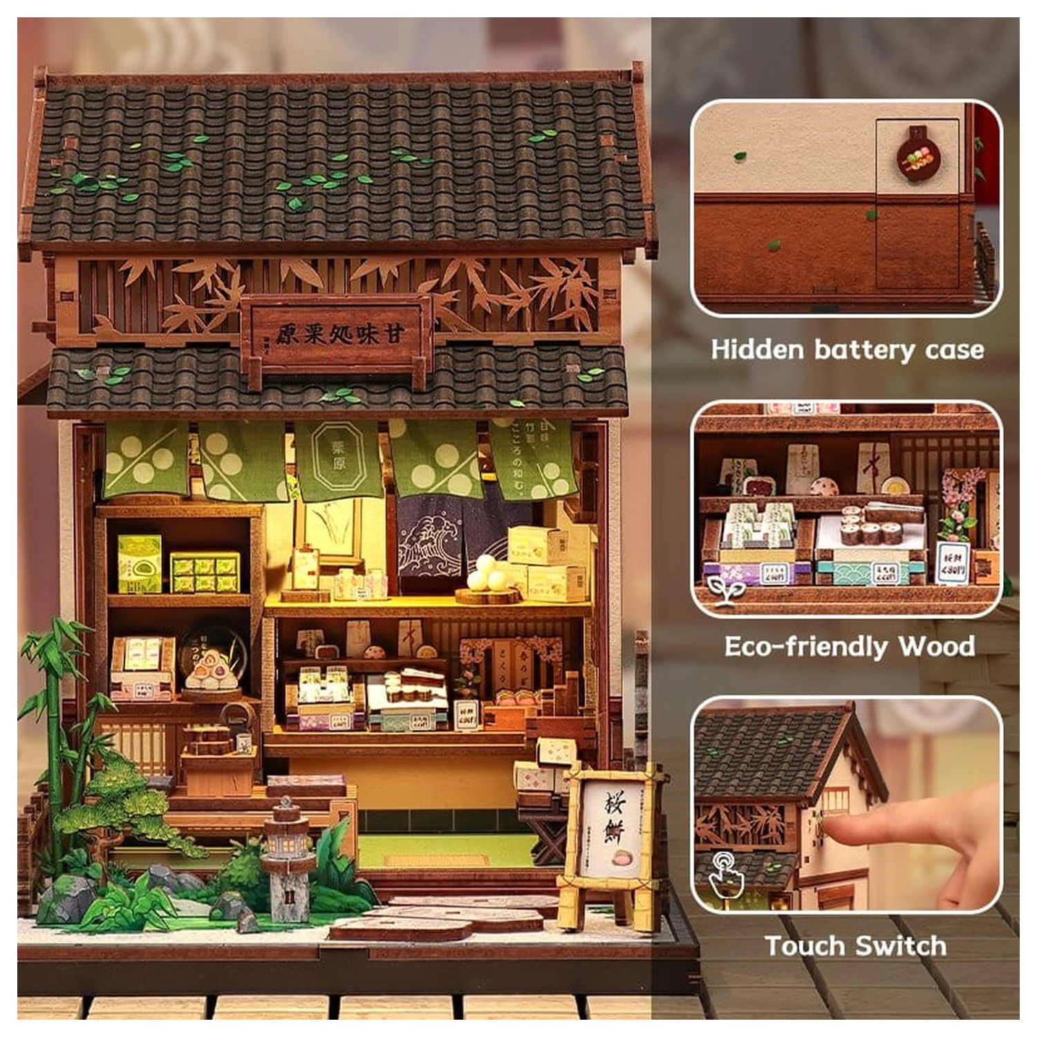 Komplet za sestavo hišice v minaturi Kanmi-dokoro Kurihara 19 x 15 cm fotografija izdelka