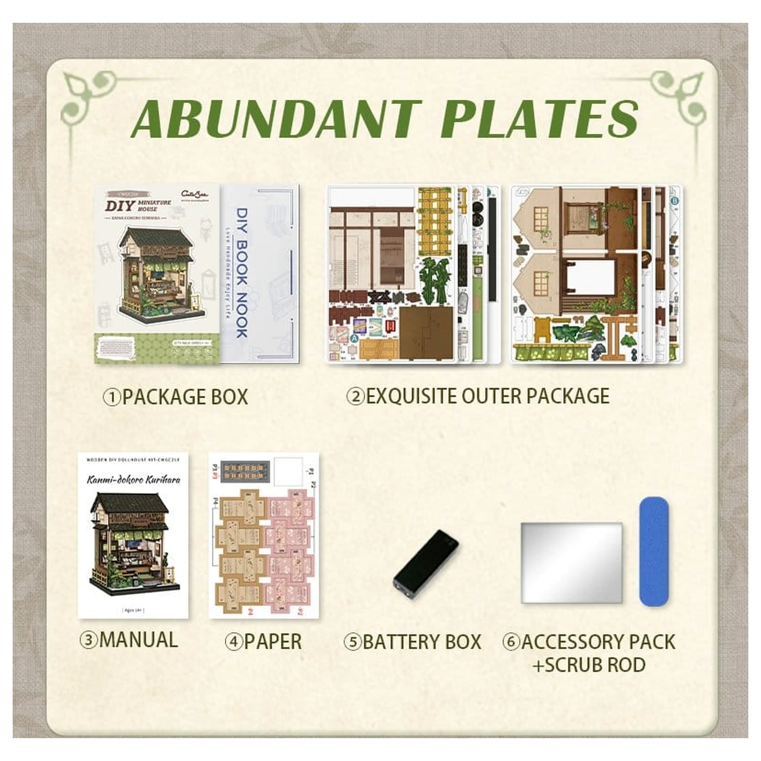 Komplet za sestavo hišice v minaturi Kanmi-dokoro Kurihara 19 x 15 cm fotografija izdelka