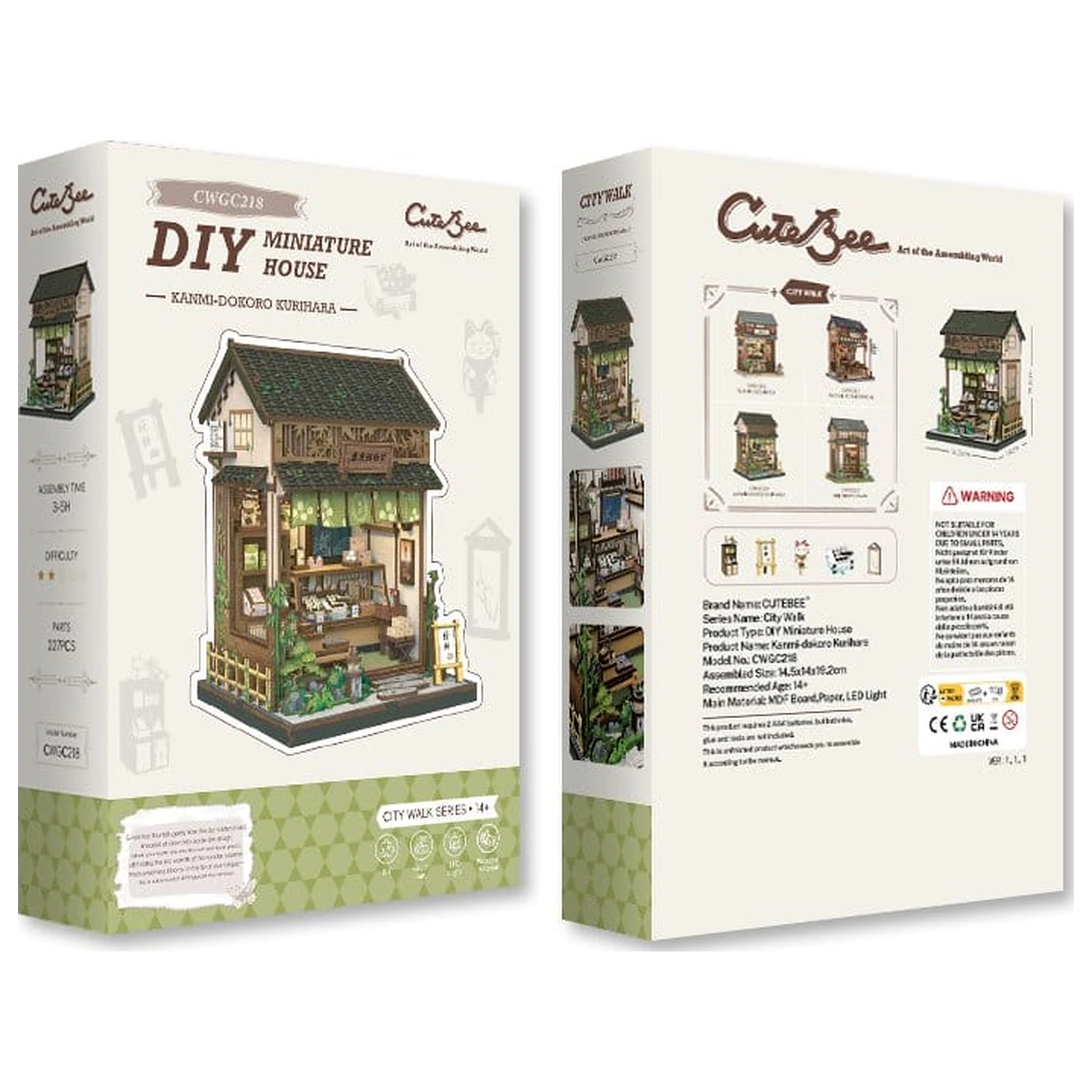 Komplet za sestavo hišice v minaturi Kanmi-dokoro Kurihara 19 x 15 cm fotografija izdelka