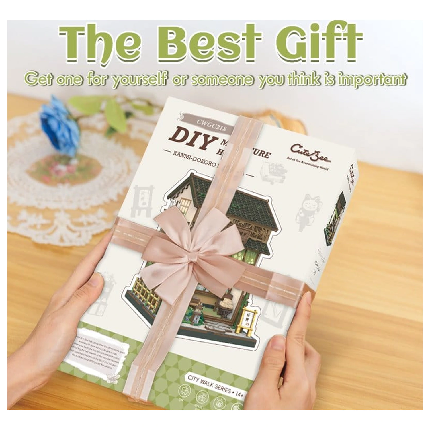 Komplet za sestavo hišice v minaturi Kanmi-dokoro Kurihara 19 x 15 cm fotografija izdelka