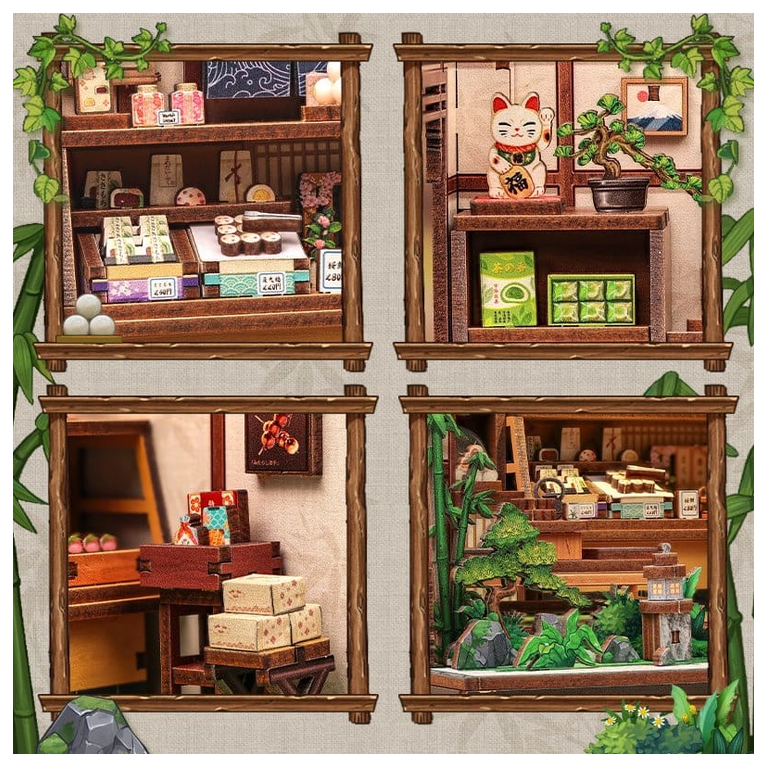 Komplet za sestavo hišice v minaturi Kanmi-dokoro Kurihara 19 x 15 cm fotografija izdelka