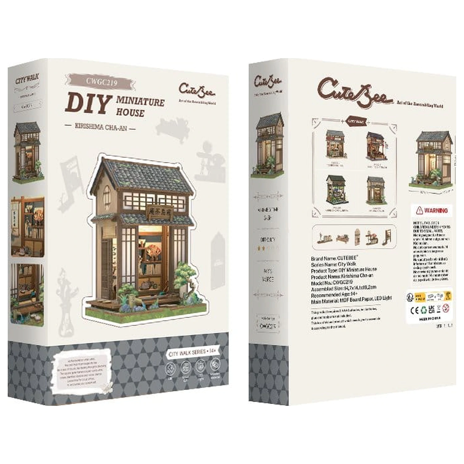 Komplet za sestavljanje modela miniaturne hiše Kirishima Cha-an 19 x 14 cm fotografija izdelka
