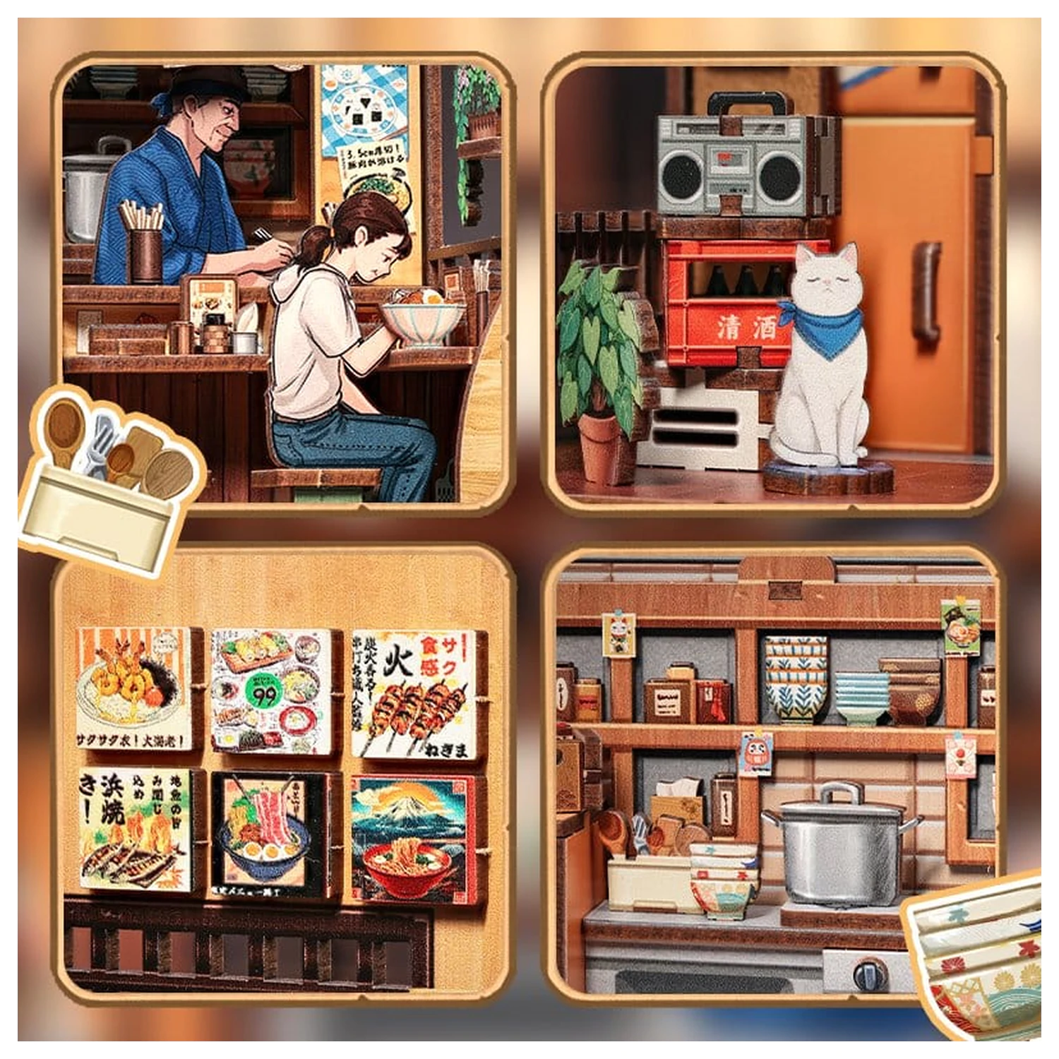 Komplet modela miniaturne hiše Oishii Kyoto 22 x 13 cm fotografija izdelka