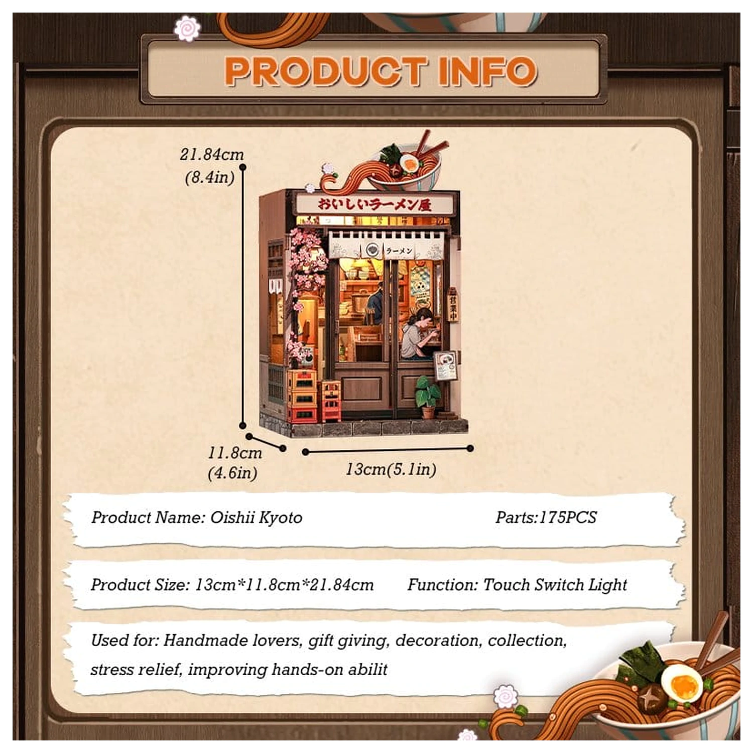 Komplet modela miniaturne hiše Oishii Kyoto 22 x 13 cm fotografija izdelka