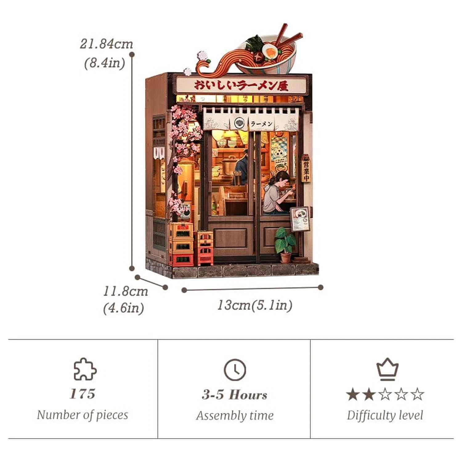 Komplet modela miniaturne hiše Oishii Kyoto 22 x 13 cm fotografija izdelka