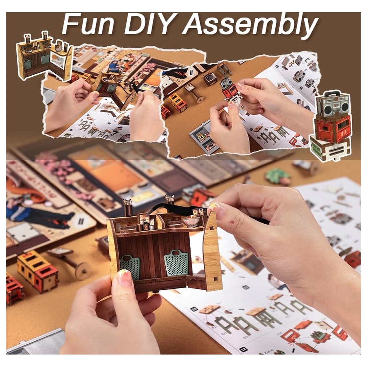 Komplet modela miniaturne hiše Oishii Kyoto 22 x 13 cm fotografija izdelka