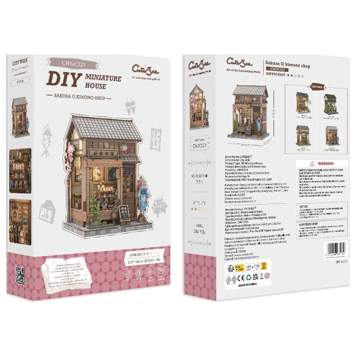 Model hiše v miniaturni velikosti, komplet za sestavljanje Sakura O Kimono Shop 19 x 14 cm fotografija izdelka
