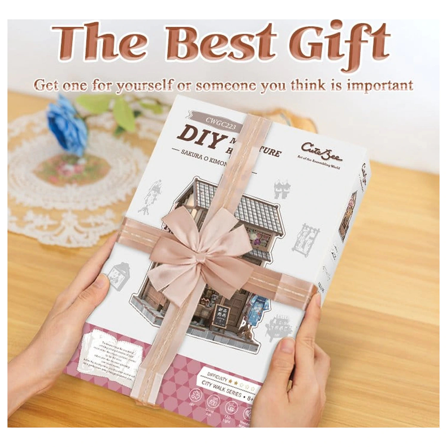 Model hiše v miniaturni velikosti, komplet za sestavljanje Sakura O Kimono Shop 19 x 14 cm fotografija izdelka