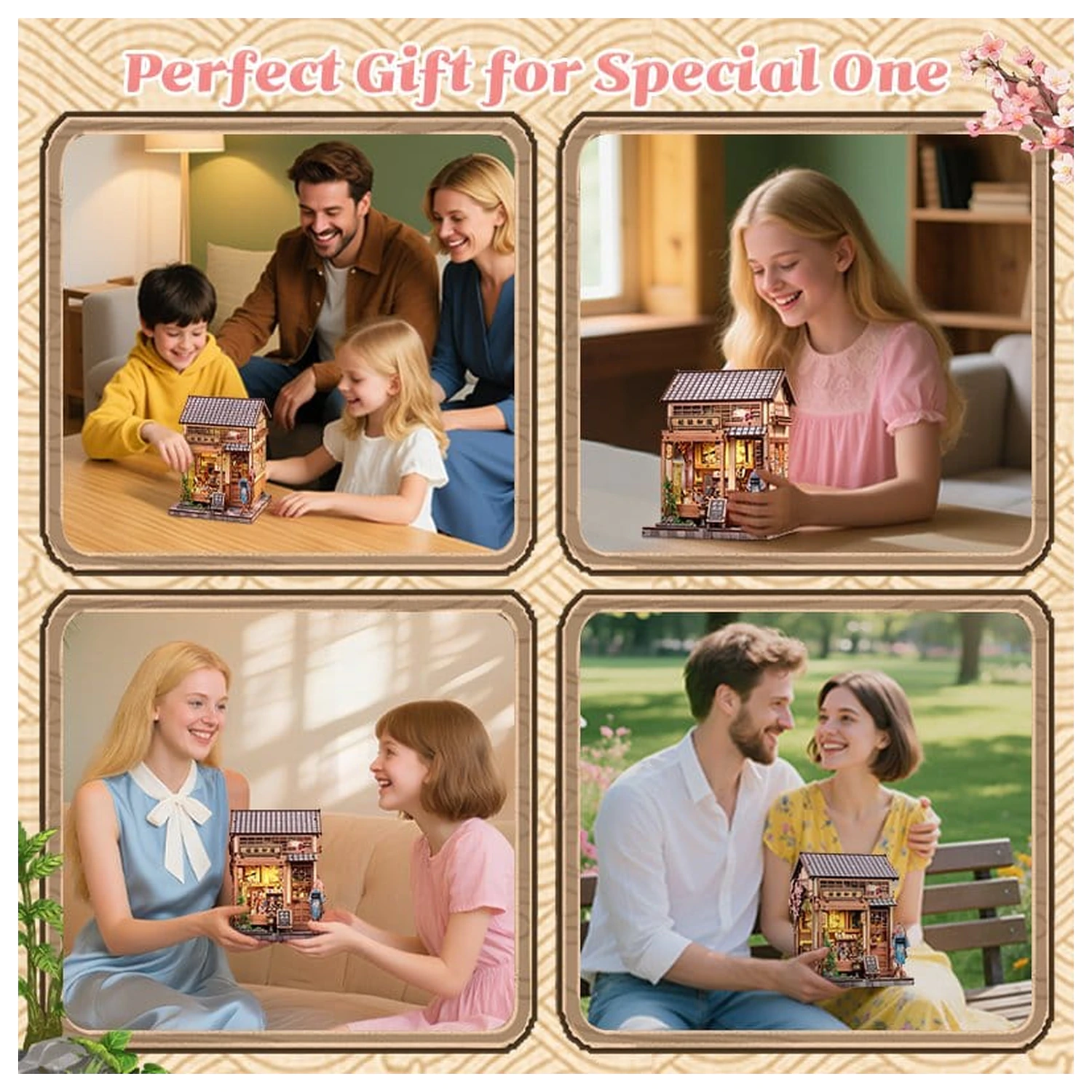 Model hiše v miniaturni velikosti, komplet za sestavljanje Sakura O Kimono Shop 19 x 14 cm fotografija izdelka