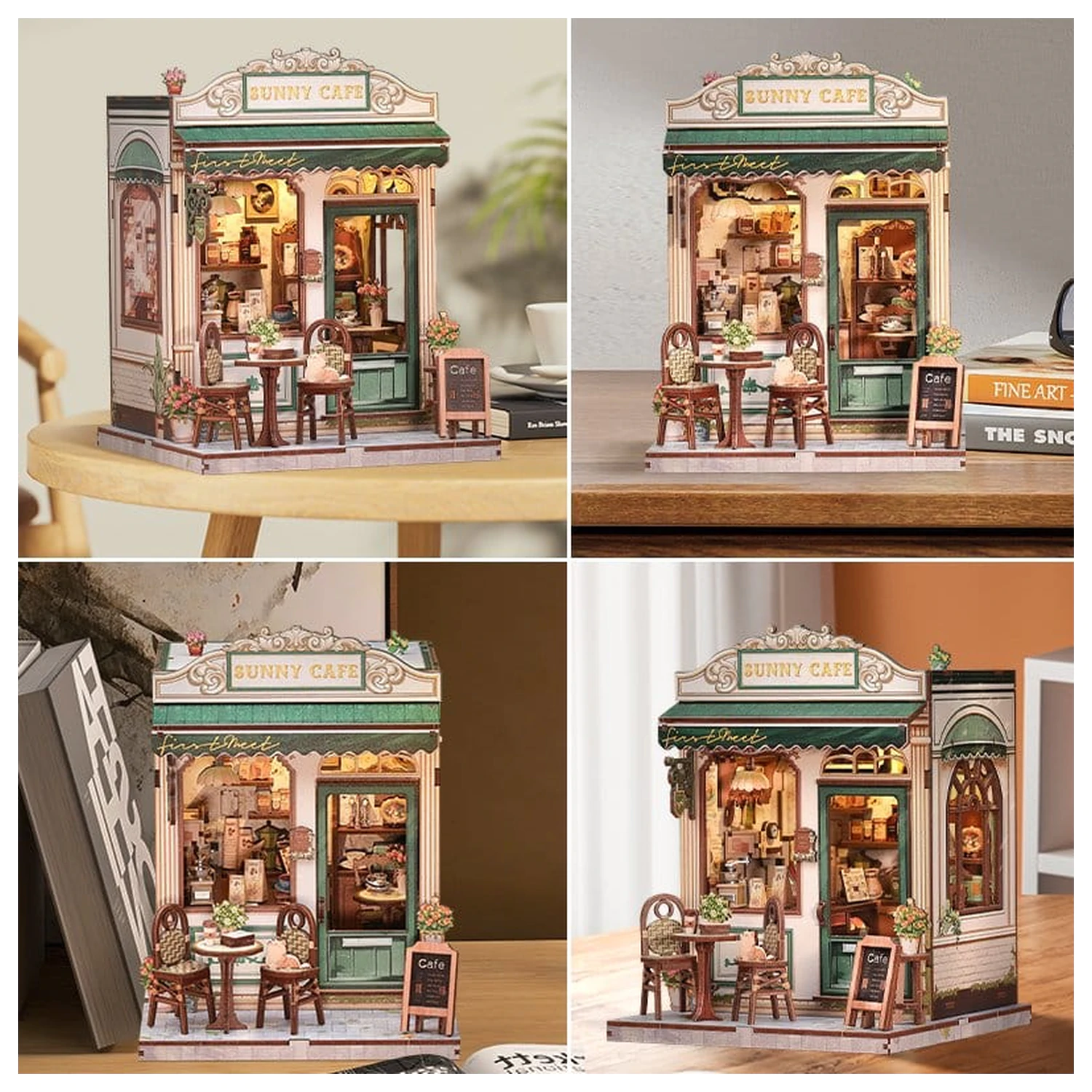 Komplet za izdelavo miniaturnega modela hiše Sunny Cafe 20 x 16 cm fotografija izdelka