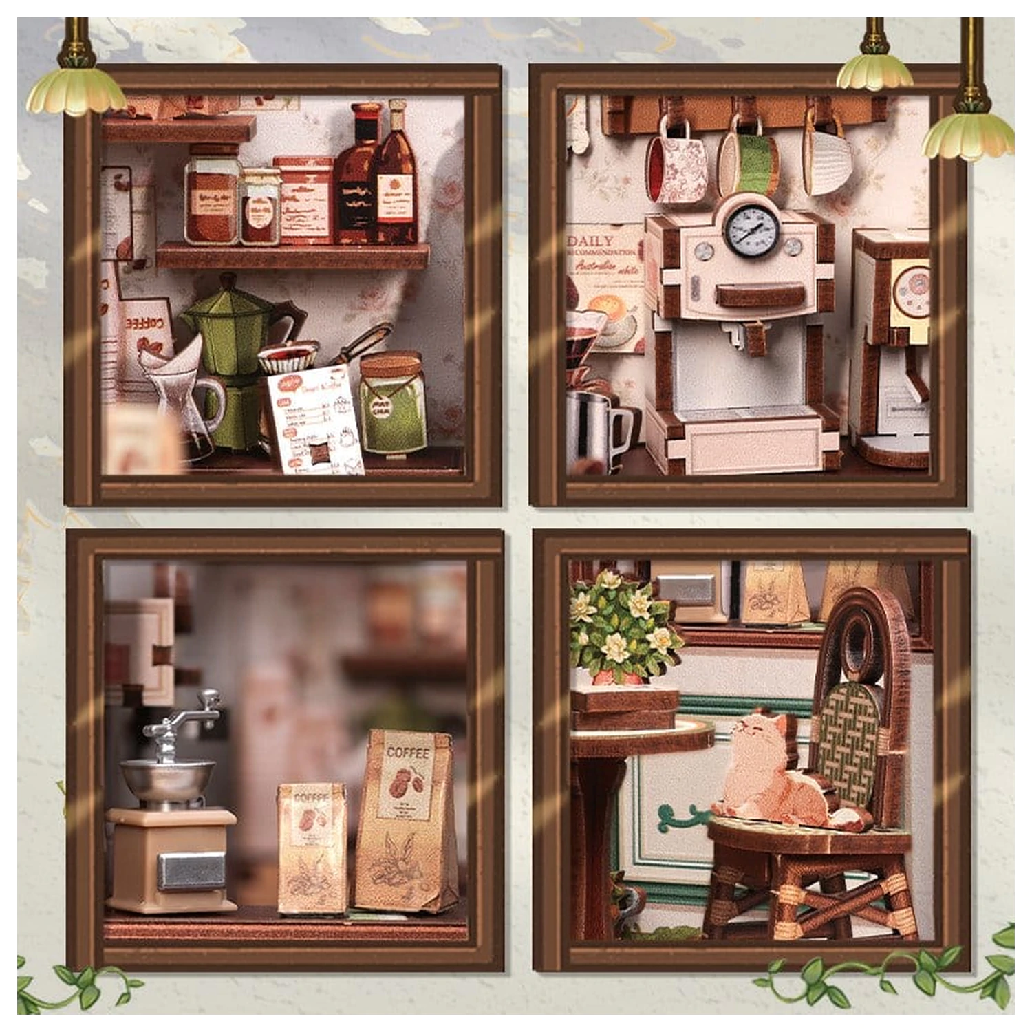 Komplet za izdelavo miniaturnega modela hiše Sunny Cafe 20 x 16 cm fotografija izdelka