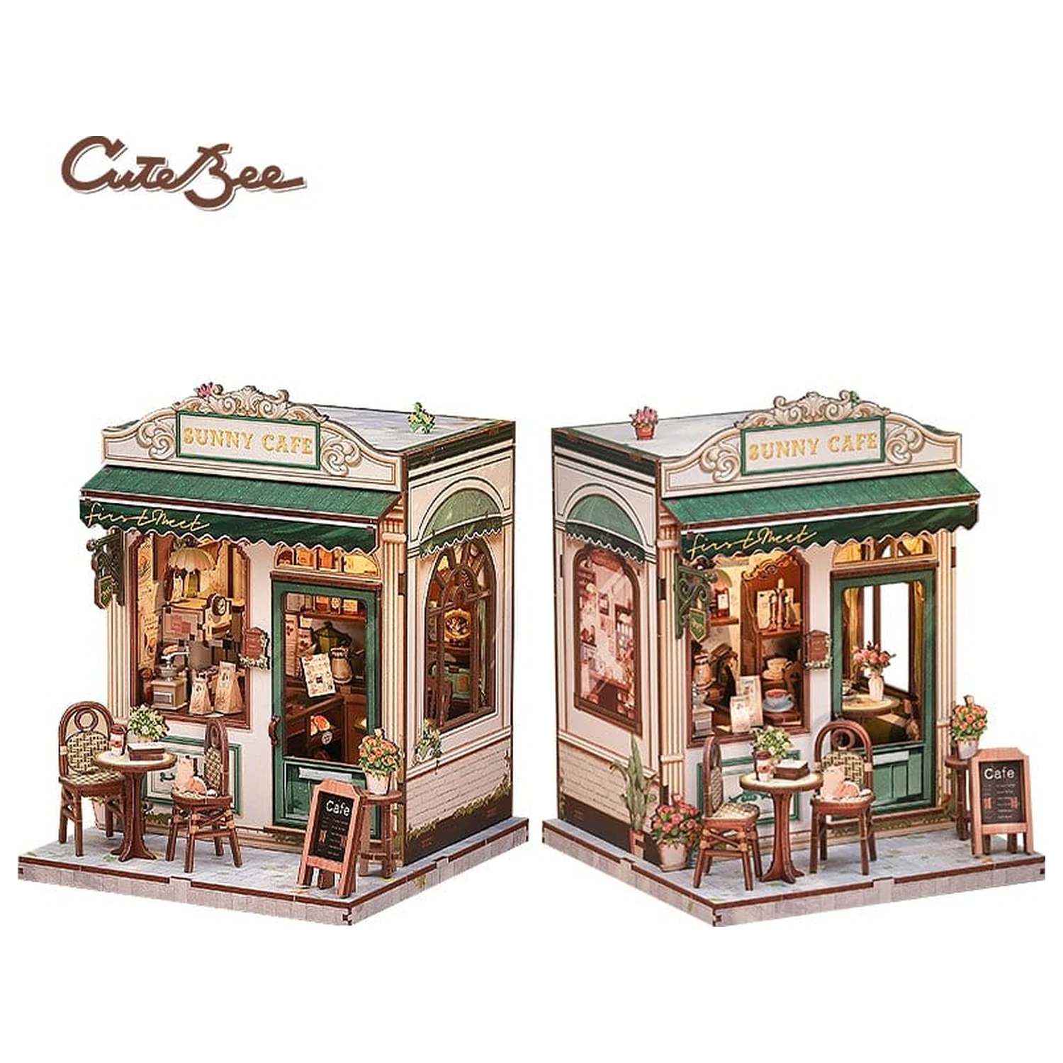 Komplet za izdelavo miniaturnega modela hiše Sunny Cafe 20 x 16 cm fotografija izdelka