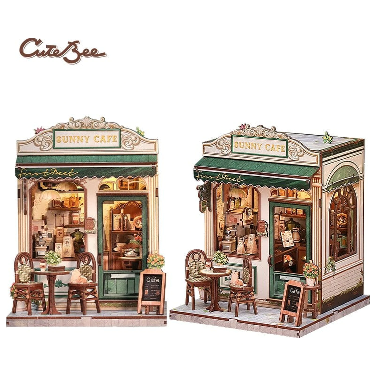 Komplet za izdelavo miniaturnega modela hiše Sunny Cafe 20 x 16 cm fotografija izdelka