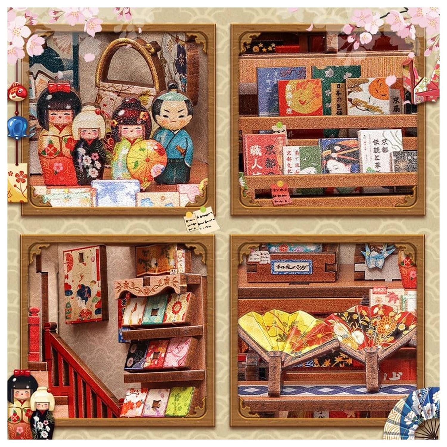 Komplet modela miniaturne hiše Tsukino Eogi-dou 19 x 14 cm fotografija izdelka