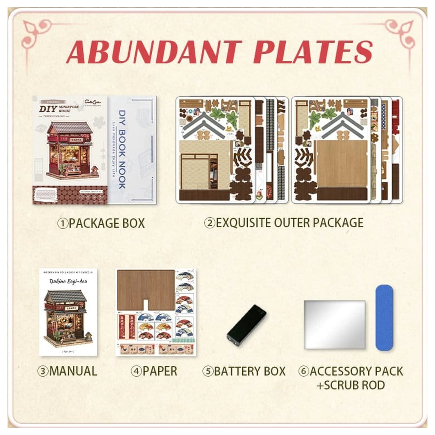 Komplet modela miniaturne hiše Tsukino Eogi-dou 19 x 14 cm fotografija izdelka