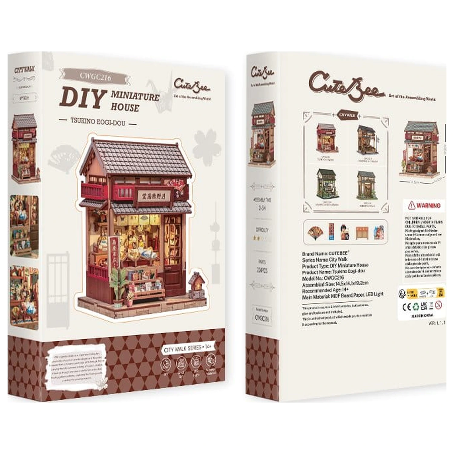 Komplet modela miniaturne hiše Tsukino Eogi-dou 19 x 14 cm fotografija izdelka