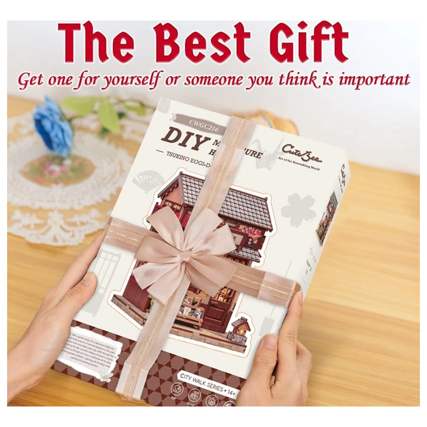 Komplet modela miniaturne hiše Tsukino Eogi-dou 19 x 14 cm fotografija izdelka