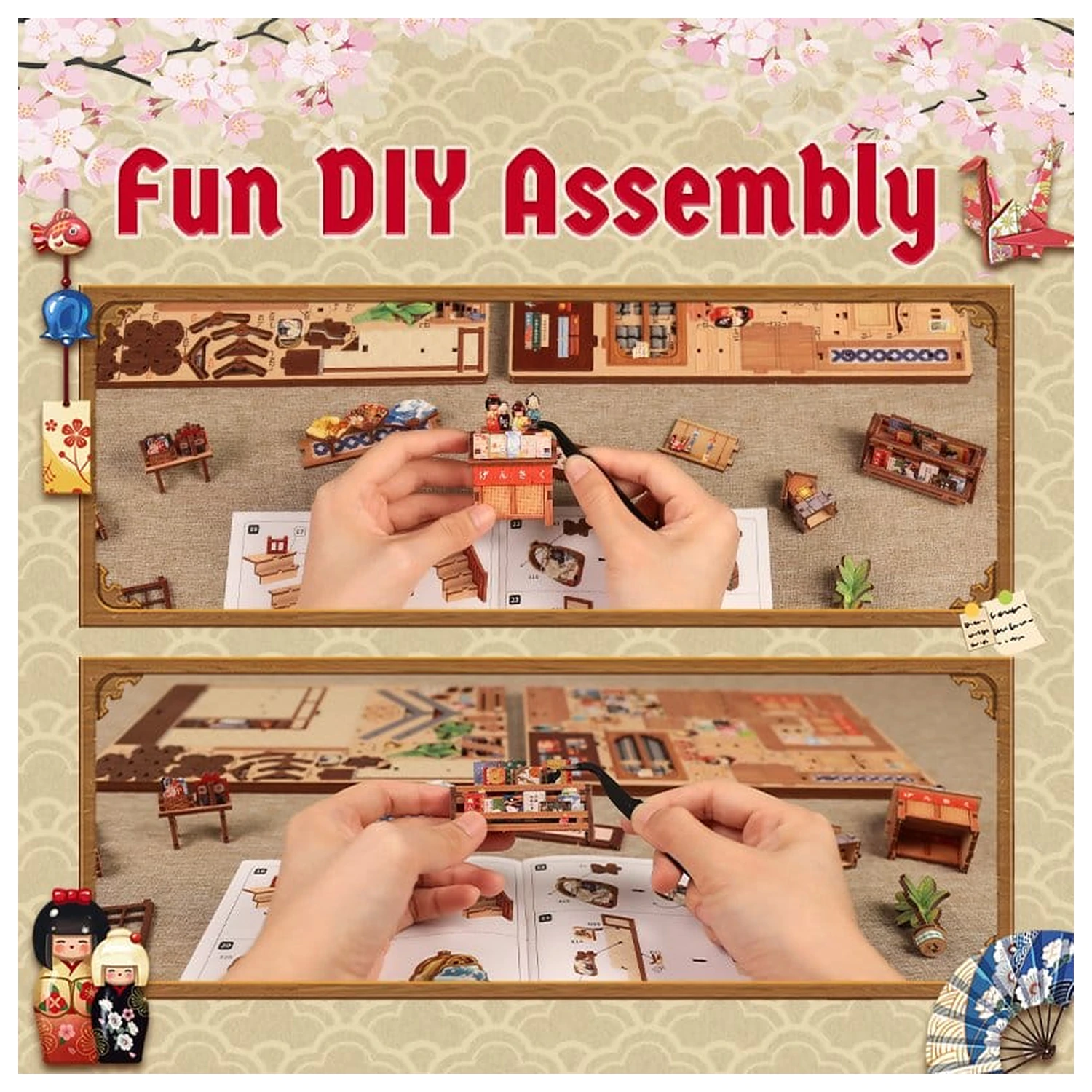 Komplet modela miniaturne hiše Tsukino Eogi-dou 19 x 14 cm fotografija izdelka