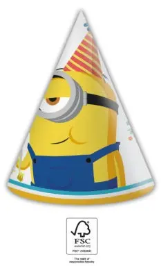 Minions 2 The Rise of Gru, Minions party klobuk, stožčast, 6-delni FSC fotografija izdelka