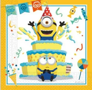 Minions 2 The Rise of Gru serviete 20 kosov 33x33 cm fotografija izdelka