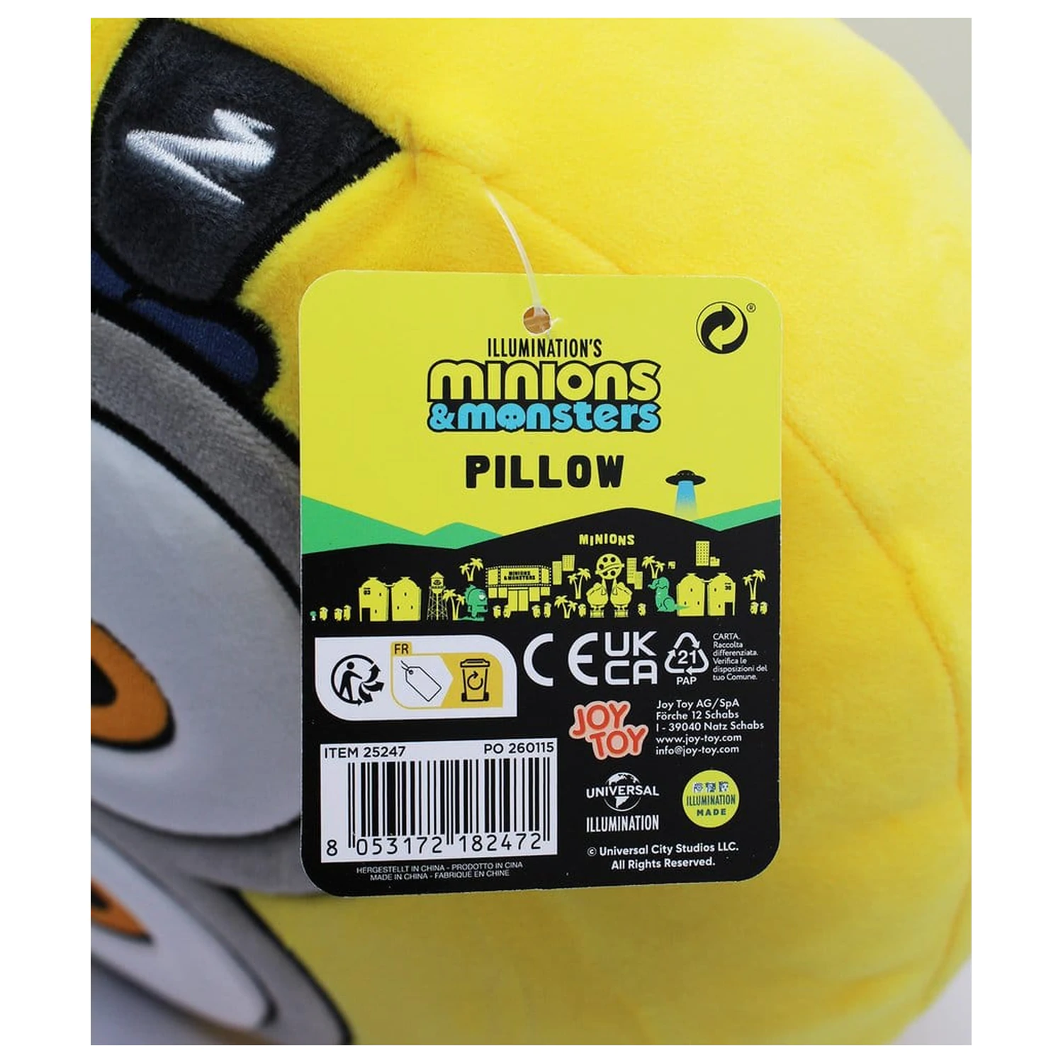 Minions 3 okrogla plišasta blazina z vezenjem 30x10x30 cm fotografija izdelka