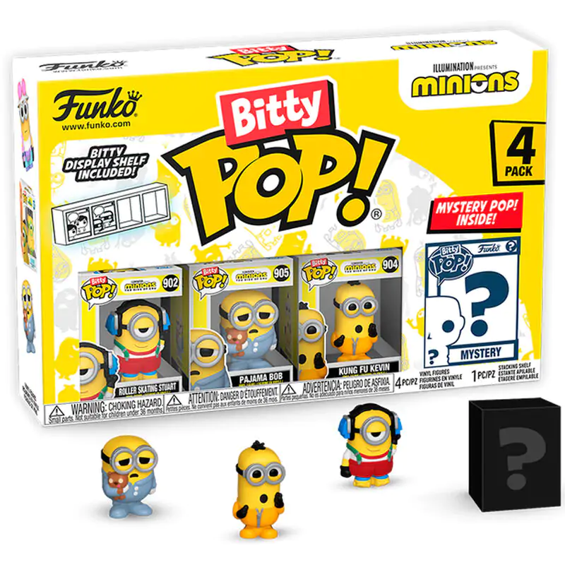 Minions Bitty Funko POP! Vinil Figura Paket 4 Roller Skating Stuart 2,5 cm fotografija izdelka