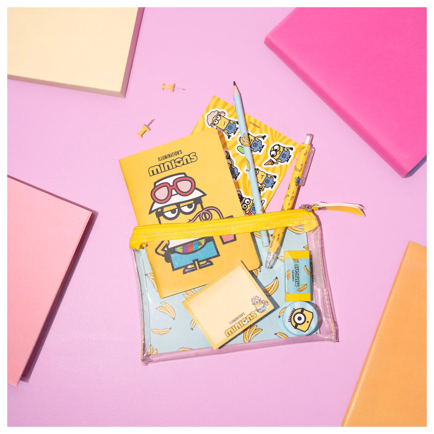 Minions set pisarniškega materiala fotografija izdelka