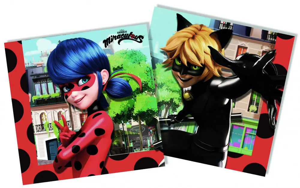 Miraculous Ladybug, Ladybug in Cat Noir pustolovščine prtički 20 kosov fotografija izdelka