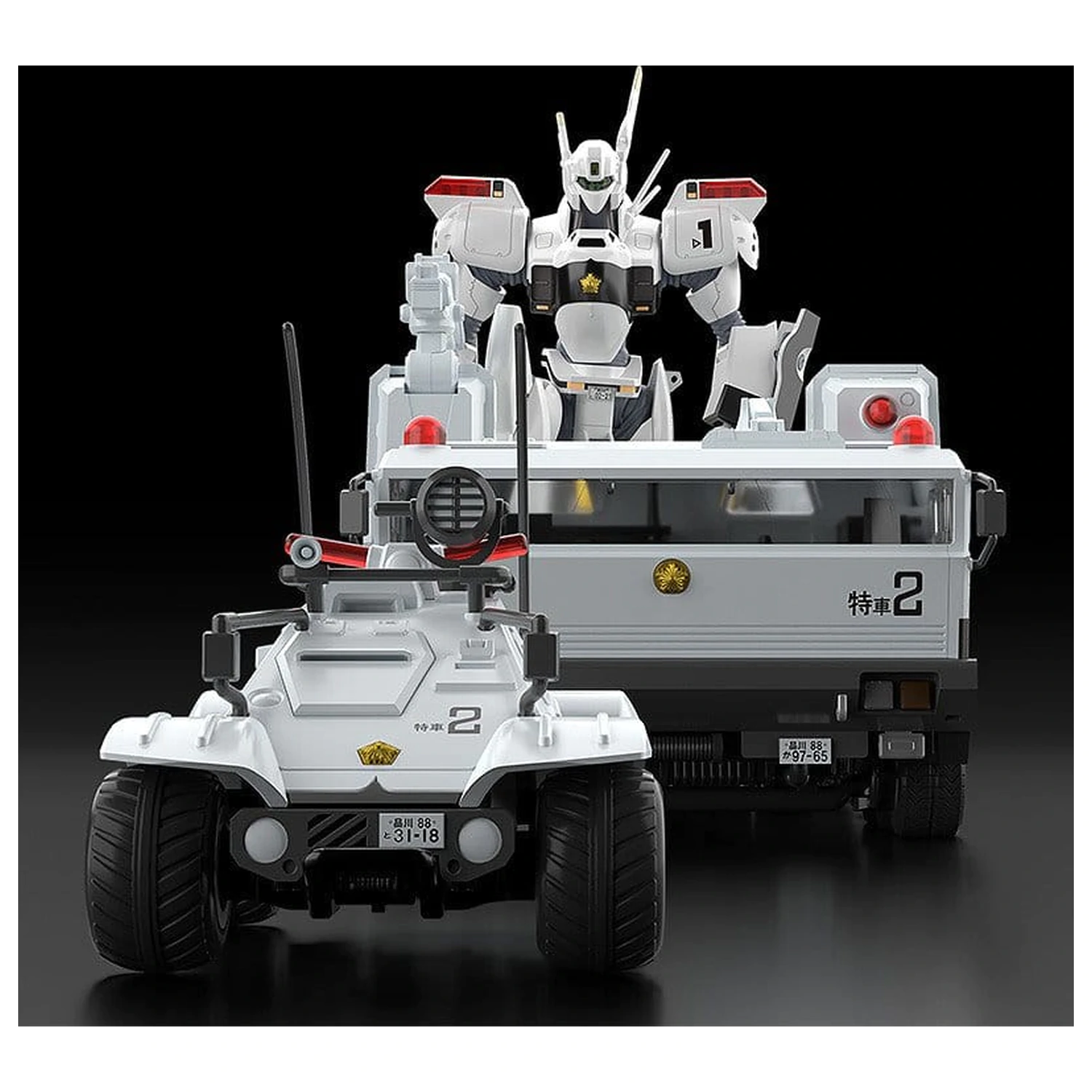 Mobile Police Patlabor Moderoid Kompleti plastičnih modelov 1/60 Tip 98 Posebno poveljniško vozilo & Tip 99 Posebno vozilo za prevoz delovne sile (ponovno na voljo) fotografija izdelka