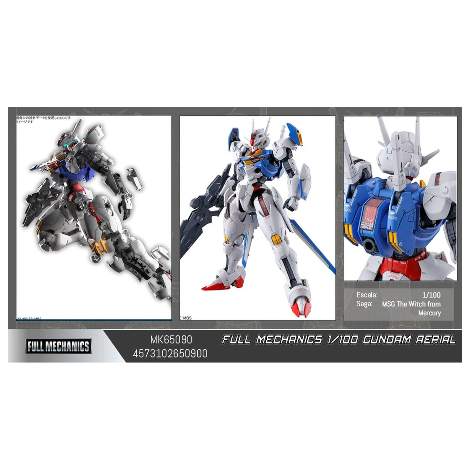 Mobile Suit Gundam Aerial Full Mechanics 1/100 model komplet figura fotografija izdelka