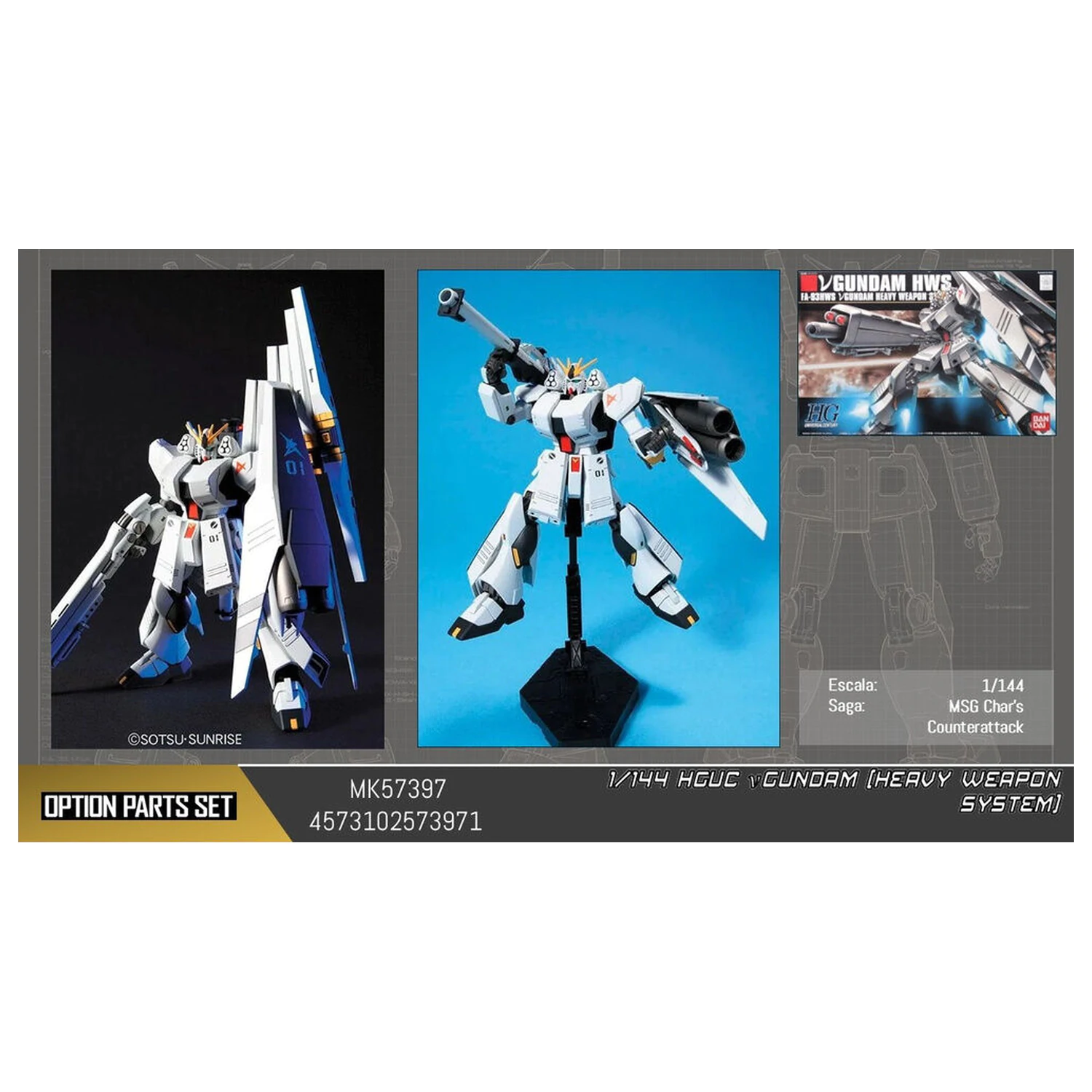 Mobile Suit Gundam HWS HGUC 1/144 v Gundam model figurice za sestavljanje težkega orožnega sistema fotografija izdelka