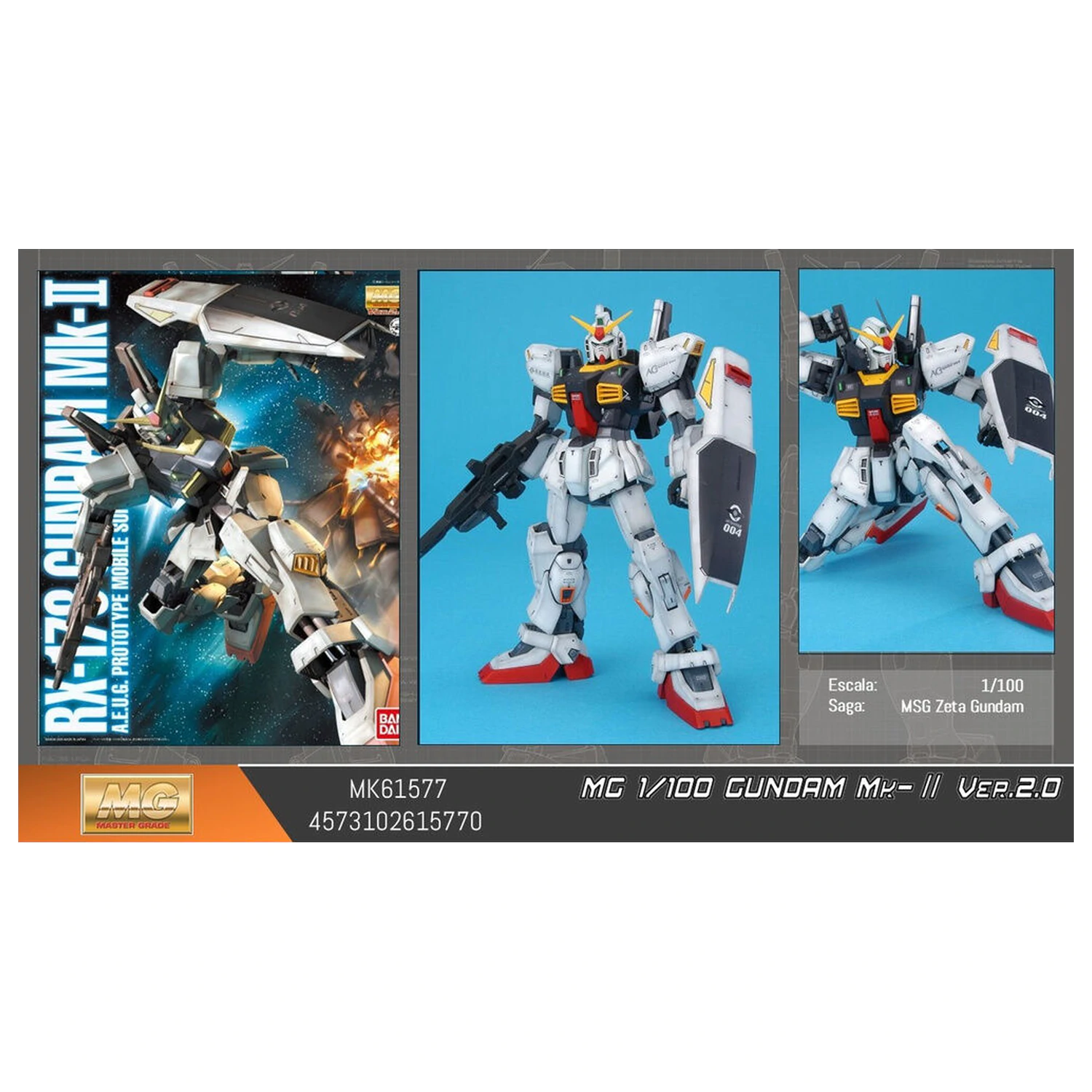 Mobile Suit Gundam MG 1/100 MK-II ver 2.0 figura modelnega kompleta fotografija izdelka