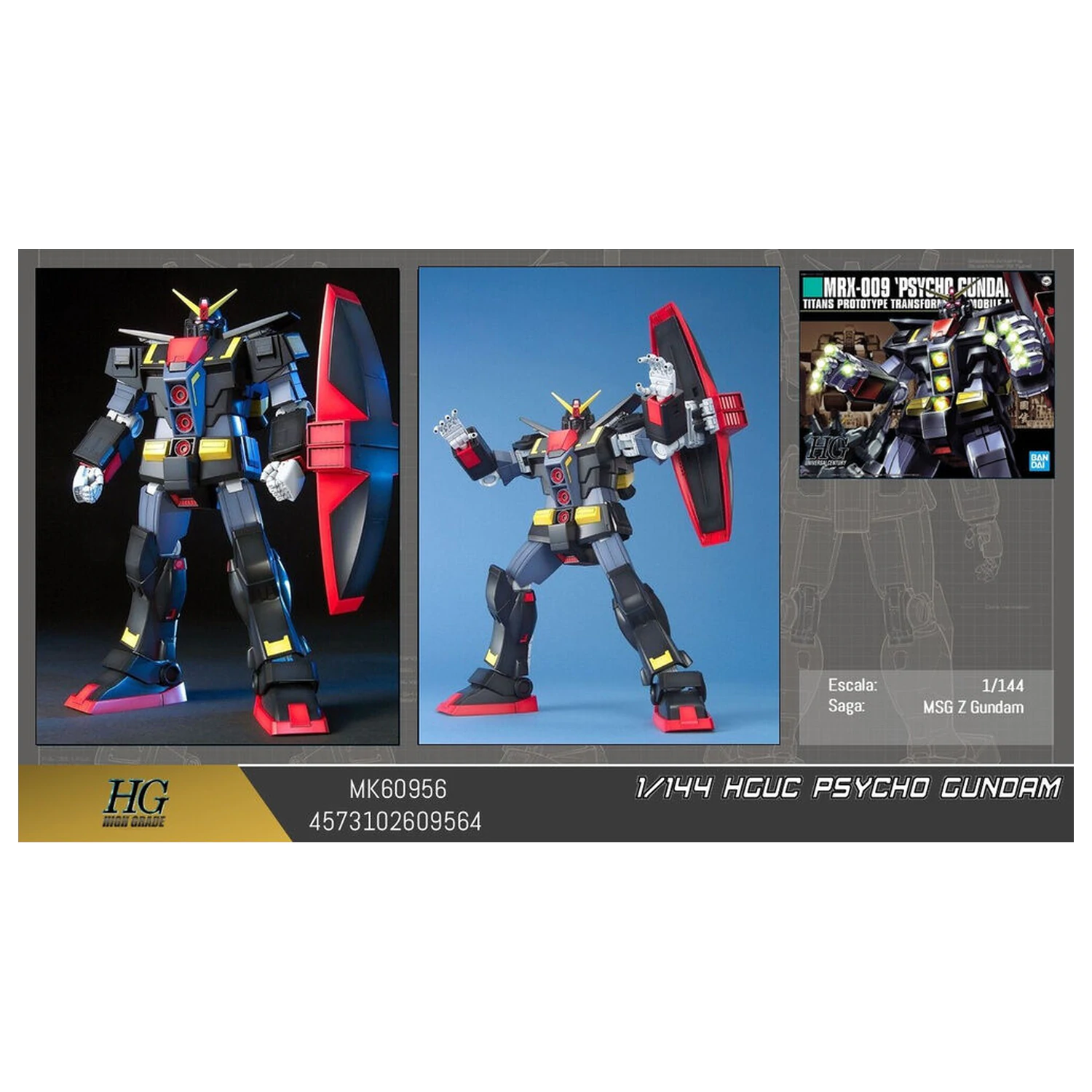 Mobile Suit Gundam Psycho HGUC 1/144 model komplet figura fotografija izdelka