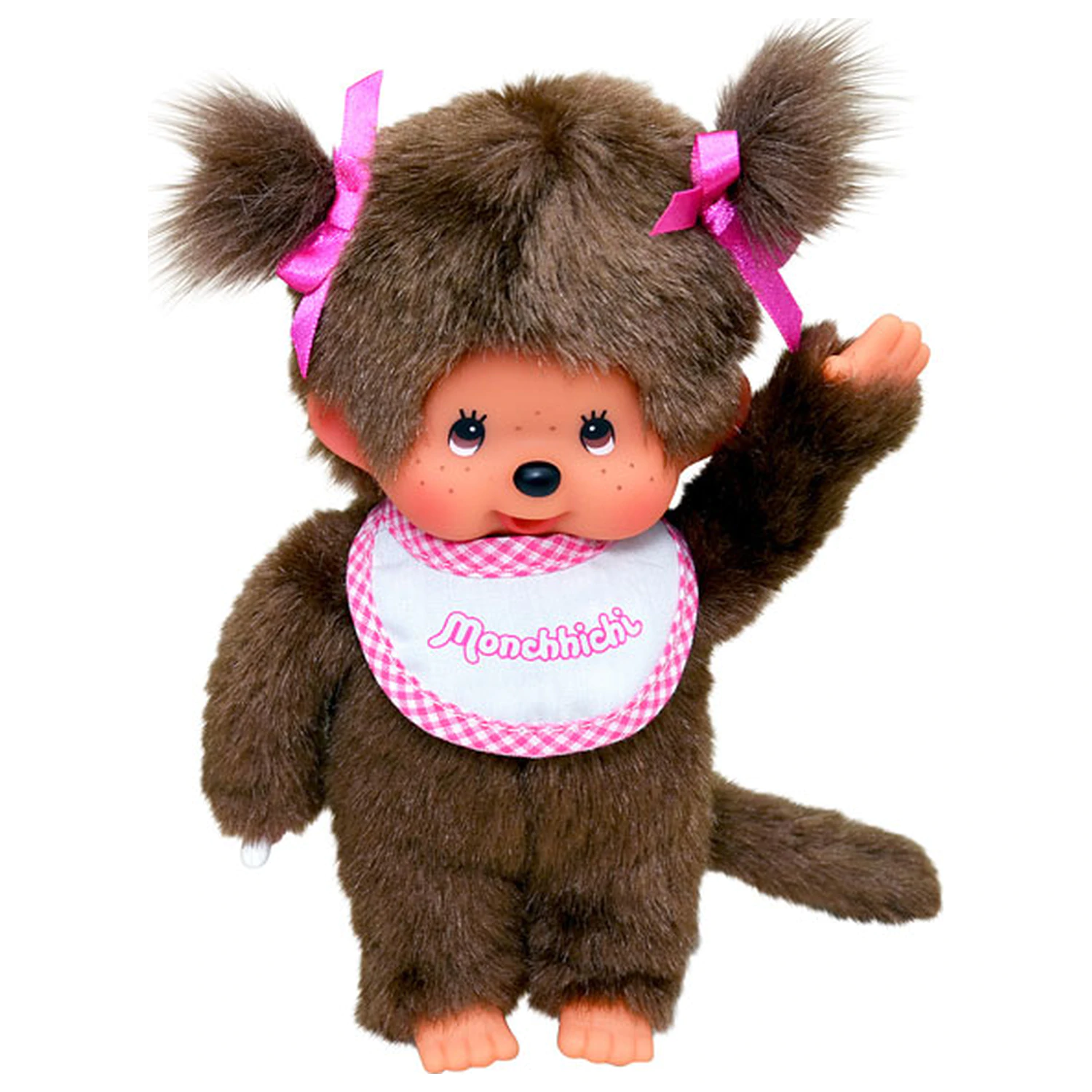 MONCHHICHI punčka rožnat in bel plišast slinček 20cm fotografija izdelka