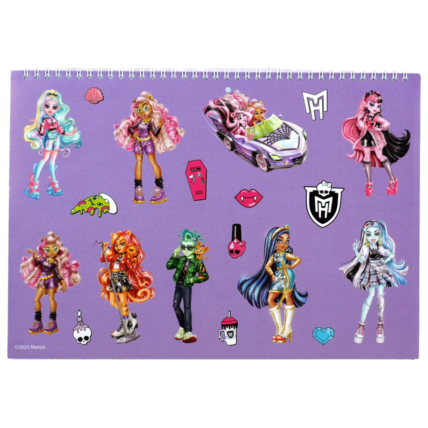 Monster High Crew A4 Spiralni skicirni blok 40 strani z nalepkami fotografija izdelka