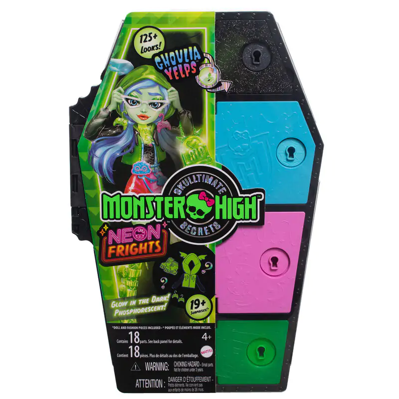 Monster High Skullmate Secrets Neon Frights Ghoulia punčka 25 cm fotografija izdelka