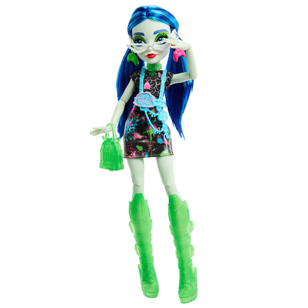Monster High Skullmate Secrets Neon Frights Ghoulia punčka 25 cm fotografija izdelka