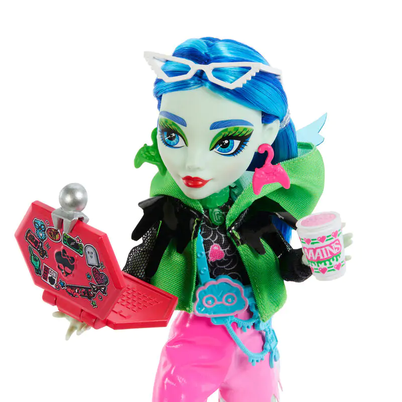 Monster High Skullmate Secrets Neon Frights Ghoulia punčka 25 cm fotografija izdelka