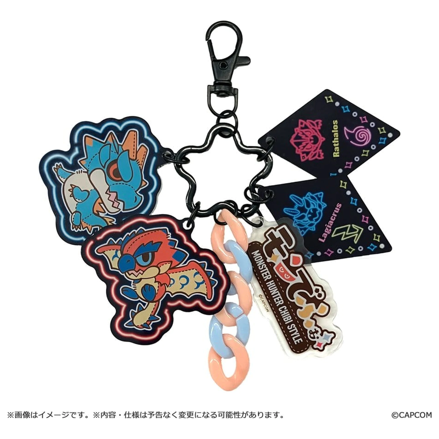 Monster Hunter Chibi Style Akrilni obesek za ključe Multi Charm: Rathalos & Lagiacrus fotografija izdelka