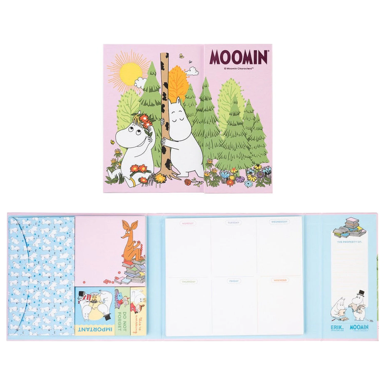 Moomin tedenski planer z listki za zapiske fotografija izdelka
