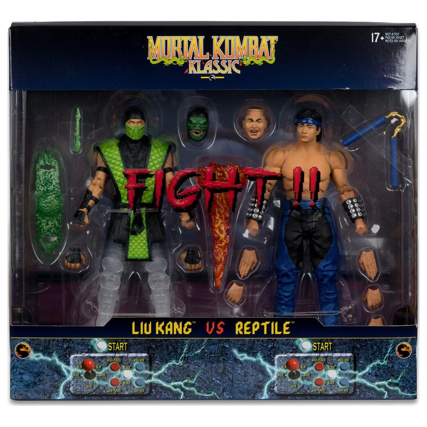 Mortal Kombat akcijska figura 2-paket Liu Kang proti Reptile (Klassics) 18 cm fotografija izdelka