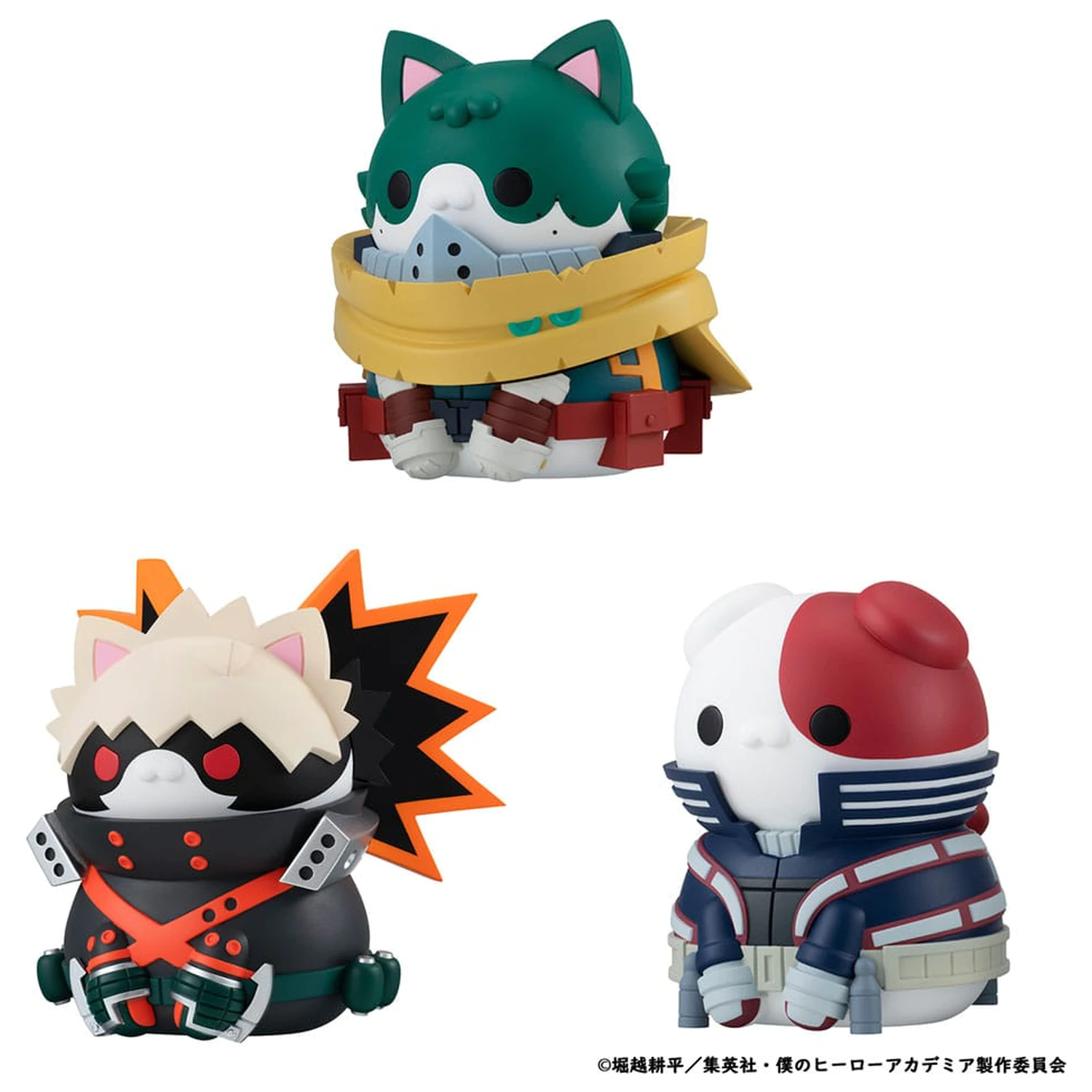 My Hero Academia Mega Cat Project Nyanto! The Big Heroaca Cats Series Trading figura 3-paket Izuku Midoriya & Katsuki Bakugo & Shoto Todoroki 12 cm fotografija izdelka