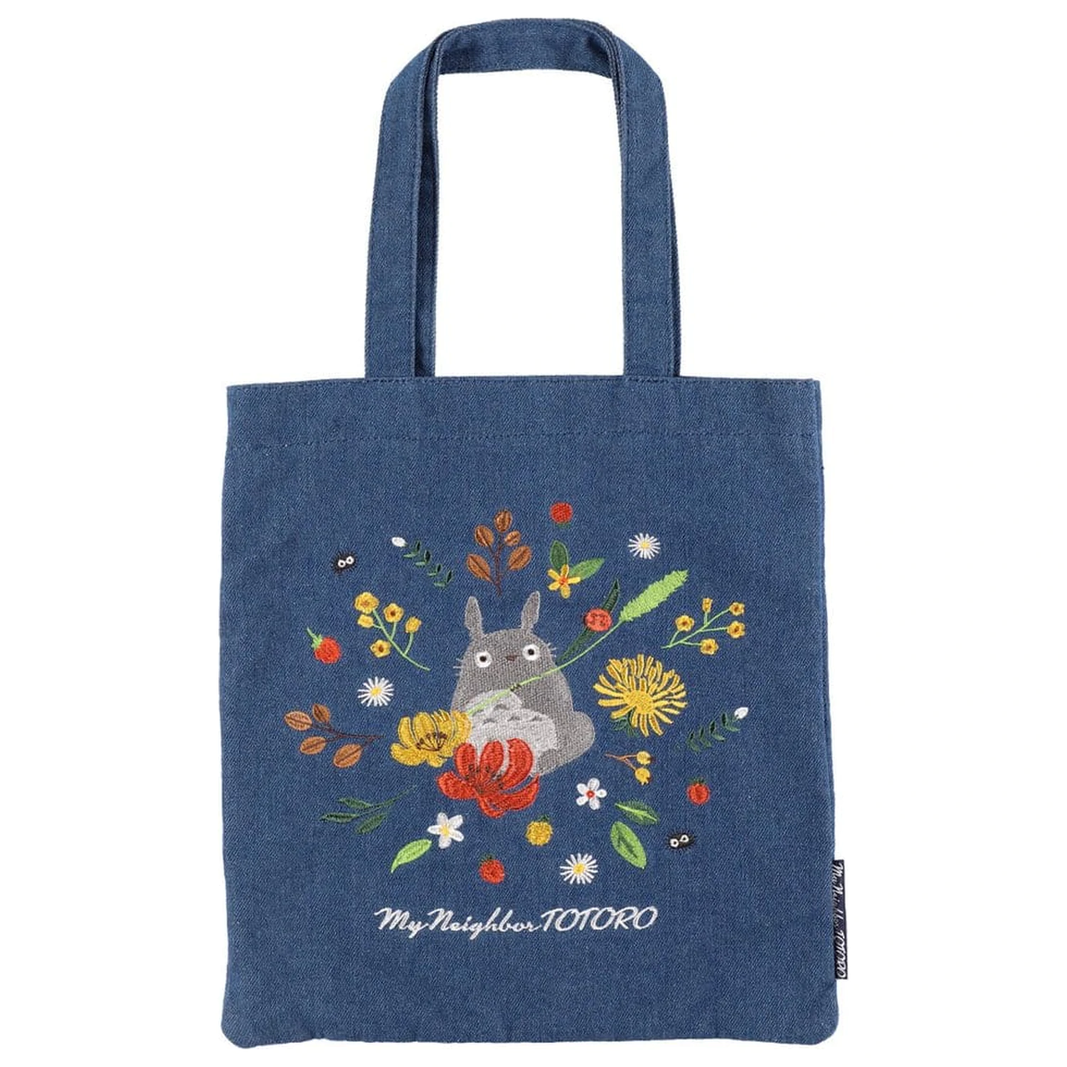 My Neighbor Totoro Tote Bag Denim Totoro & Flower Wreath platnena torba fotografija izdelka