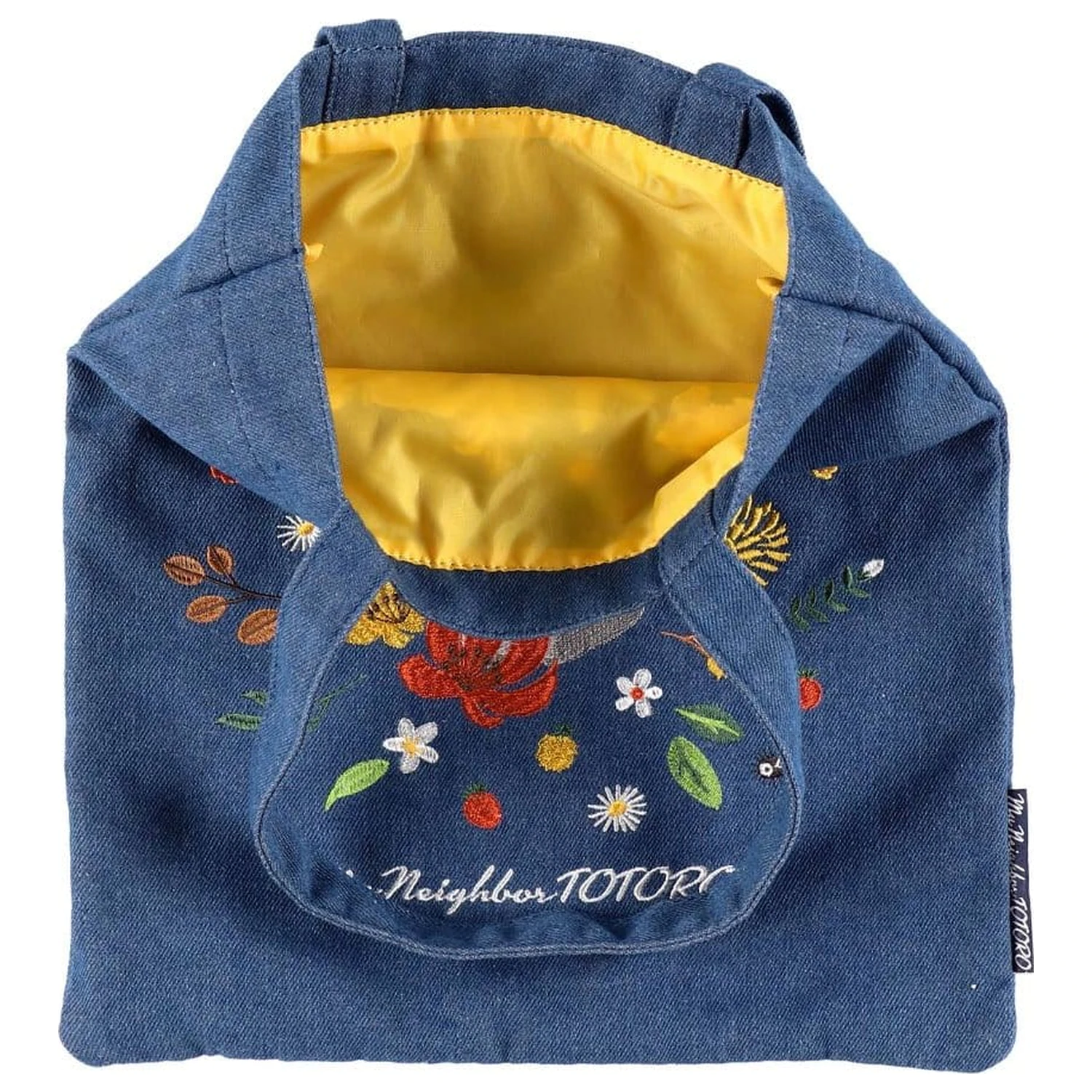My Neighbor Totoro Tote Bag Denim Totoro & Flower Wreath platnena torba fotografija izdelka