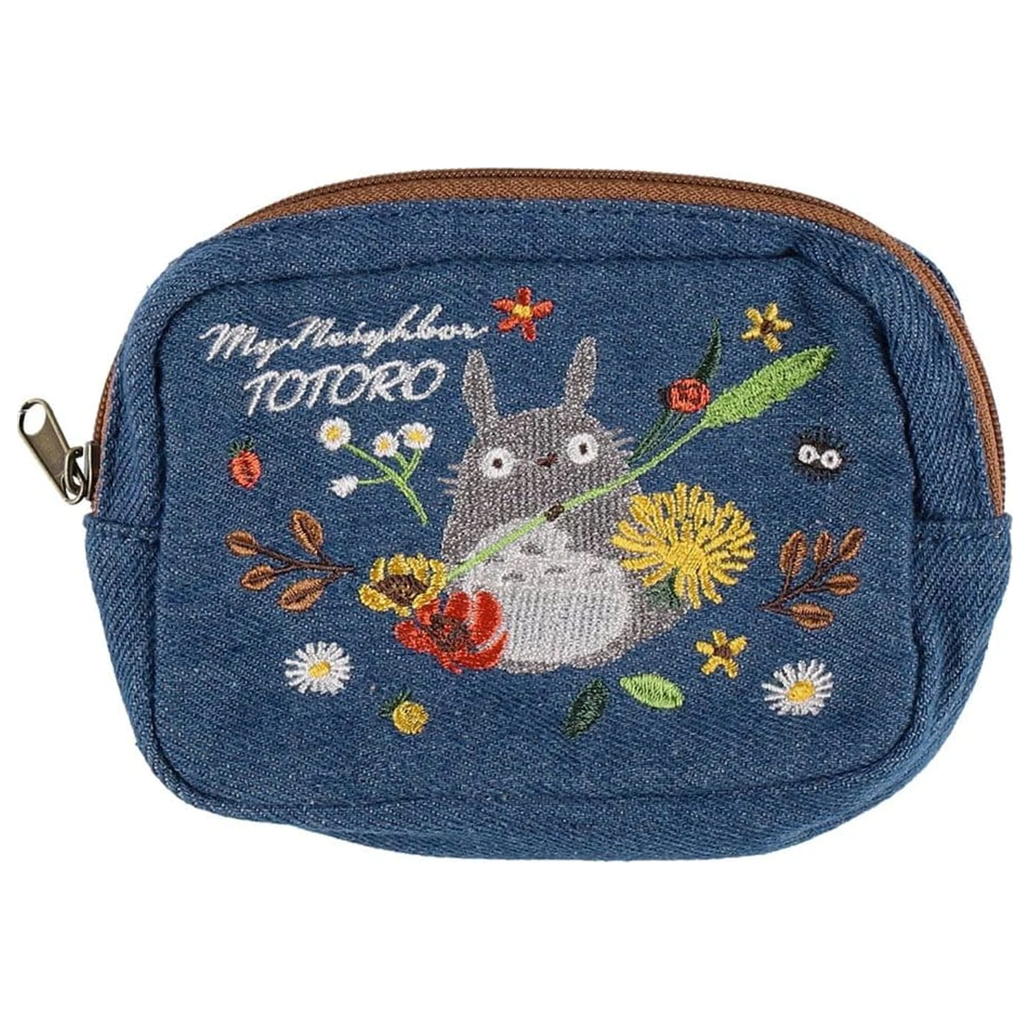 My Neighbor Totoro Denim Pouch Totoro & flower wreath džins torbica fotografija izdelka