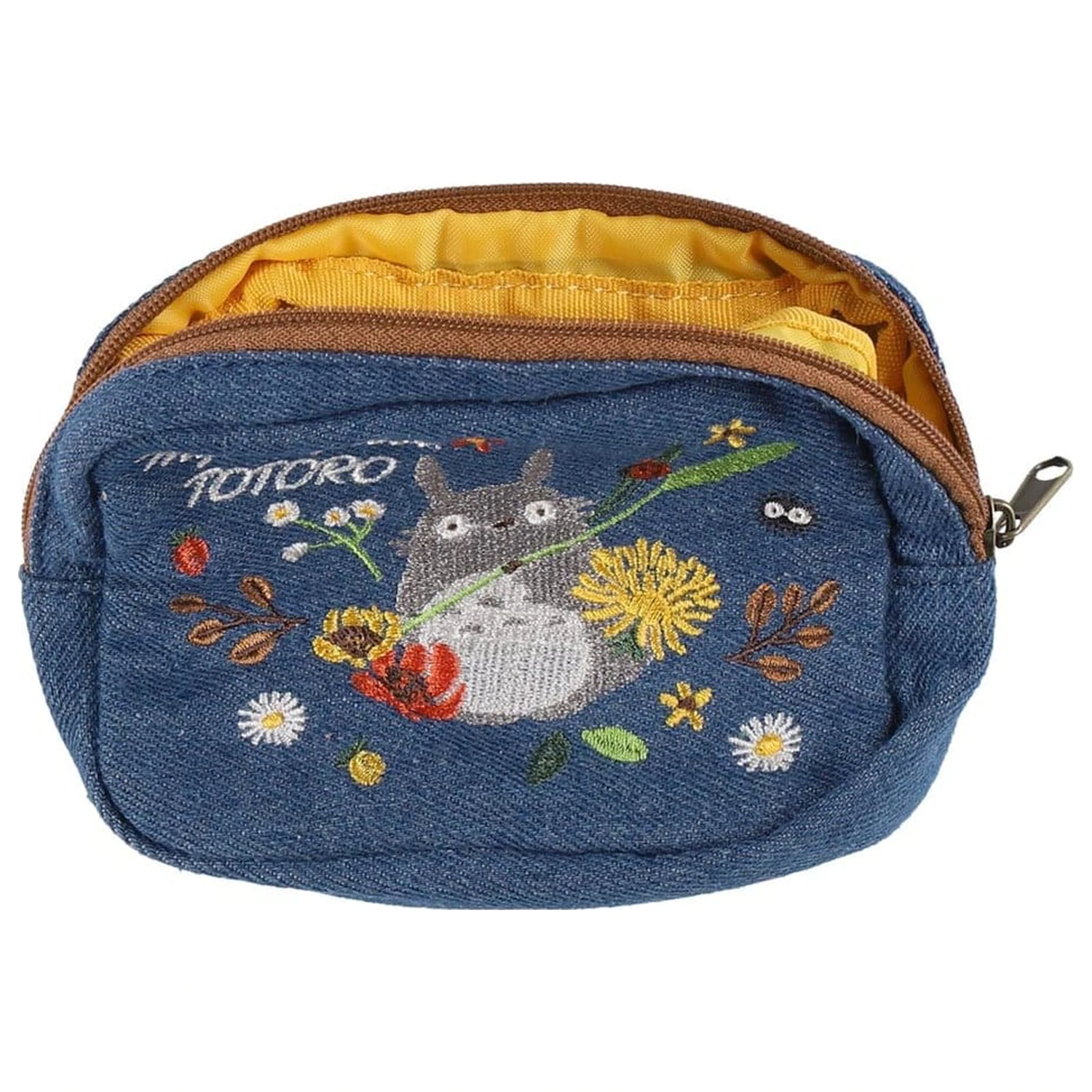 My Neighbor Totoro Denim Pouch Totoro & flower wreath džins torbica fotografija izdelka