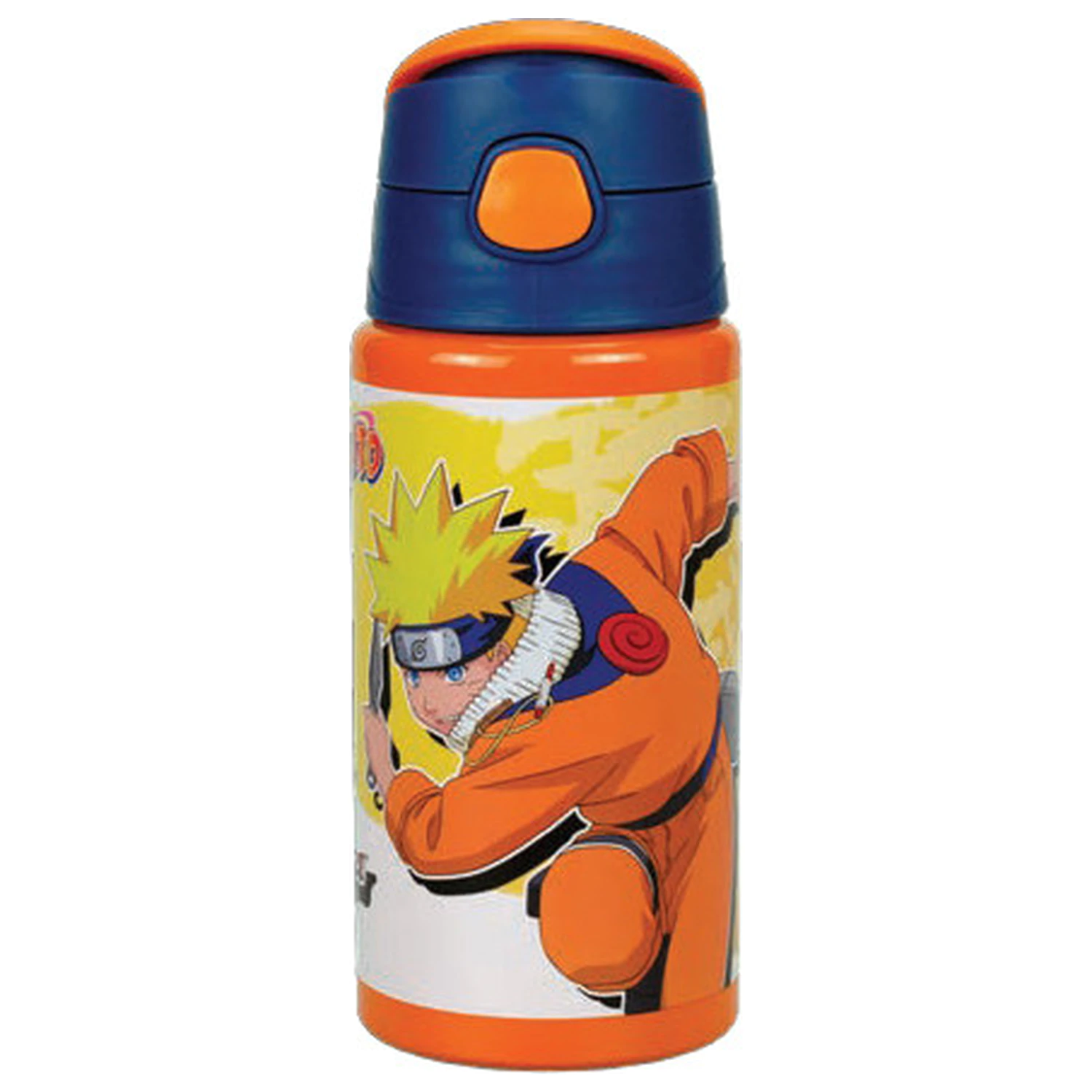 Naruto Fire Orange aluminijasta steklenička za vodo s slamico in obešalnikom 500 ml fotografija izdelka